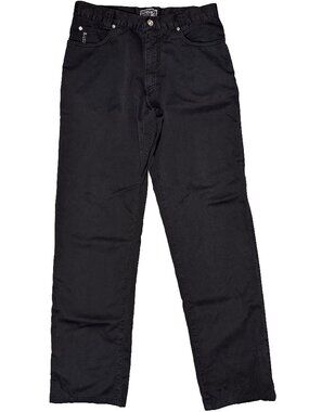 Vintage Versace Classic V2 Patch Logo Slim Straight Leg Chinos Black mens 30x31